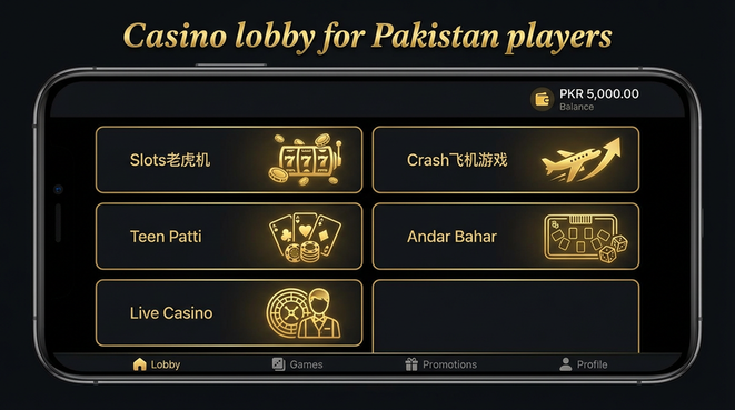 Lobby view of One21 Slots for Pakistan users